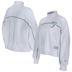 New Era Philadelphia Eagles Female Adult White Functional Fandom Quarter-Zip Sweatshirt outlet