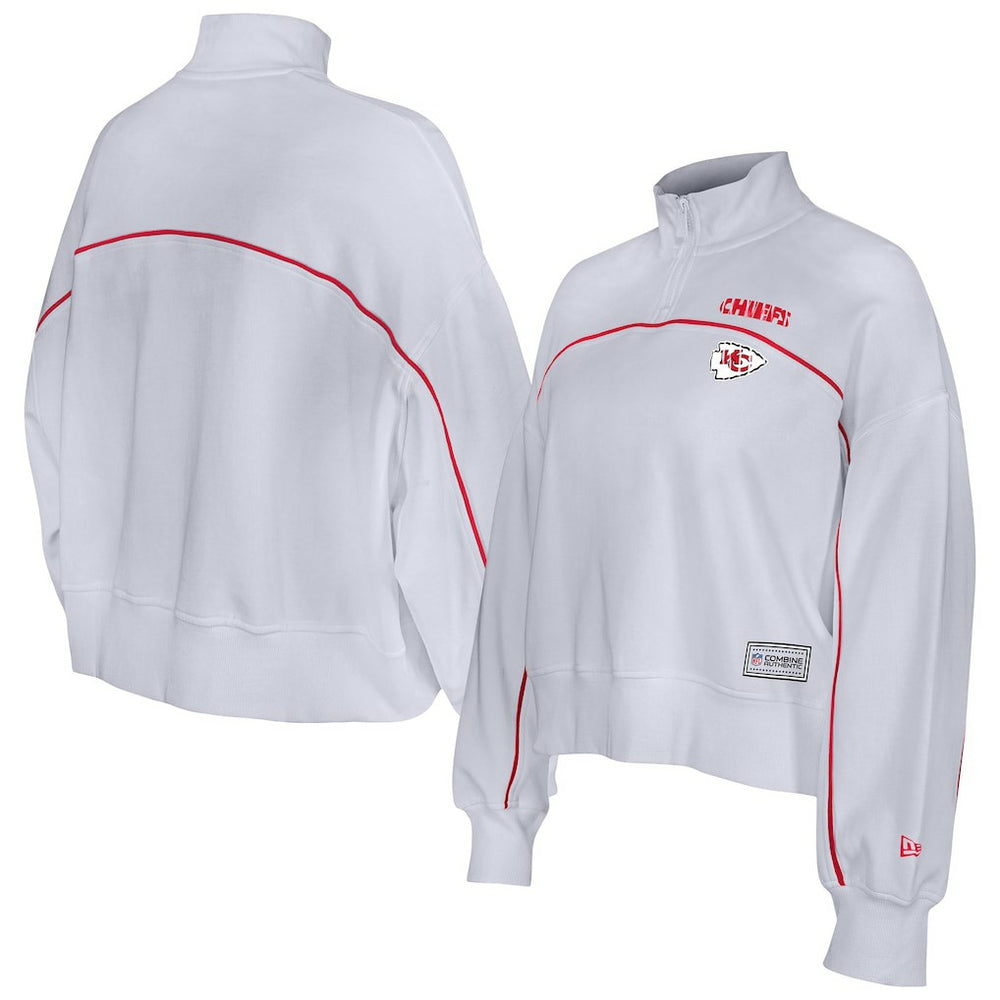 New Era Kansas City Chiefs Female Adult White Functional Fandom Quarter-Zip Sweatshirt outlet