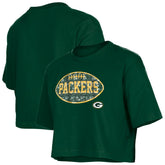 Green Bay Packers New Era Girl's Flip Sequin Boxy T-Shirt - Green on sale