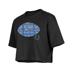 Indianapolis Colts New Era Girl's Flip Sequin Boxy T-Shirt - Black discount