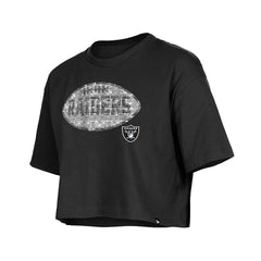 Las Vegas Raiders New Era Girl's Flip Sequin Boxy T-Shirt - Black sale