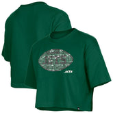 New York Jets New Era Girl's Flip Sequin Boxy T-Shirt - Green outlet