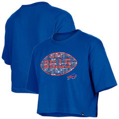 Buffalo Bills New Era Girl's Flip Sequin Boxy T-Shirt - Royal sale