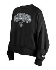 Las Vegas Raiders New Era Girl's Flip Sequin Sweatshirt - Black for sale