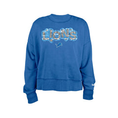 Detroit Lions New Era Girl's Flip Sequin Sweatshirt - Blue cheap