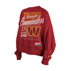 Washington Commanders New Era Women's Oversized Throwback Mineral Wash Crew Neck Sweatshirt - Black outlet