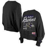 Baltimore Ravens New Era Women's Oversized Throwback Mineral Wash Crew Neck Sweatshirt - Black discount