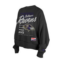 Baltimore Ravens New Era Women's Oversized Throwback Mineral Wash Crew Neck Sweatshirt - Black discount