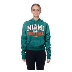 Miami Dolphins New Era Women's Throwback Boxy Hoodie Sweatshirt - Aqua online