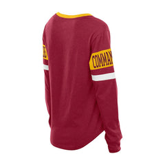 Washington Commanders New Era Women's Throwback Lace-Up Long-Sleeve T-Shirt - Burgundy for sale