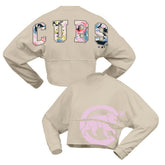Chicago Cubs Women's Floral Preppy Cropped Long Sleeve T-Shirt - Cream