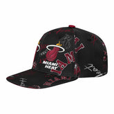 Miami Heat Outerstuff Youth Street Hooper Allover Print Snapback Hat - Black on sale