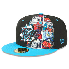 Miami Marlins 2025 MLB Diamond Hero Edition 59FIFTY Fitted Hat - Black/Blue | New Era