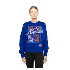 New York Knicks Women's Boxy Throwback Mineral Wash Sweatshirt - Blue | New Era sale