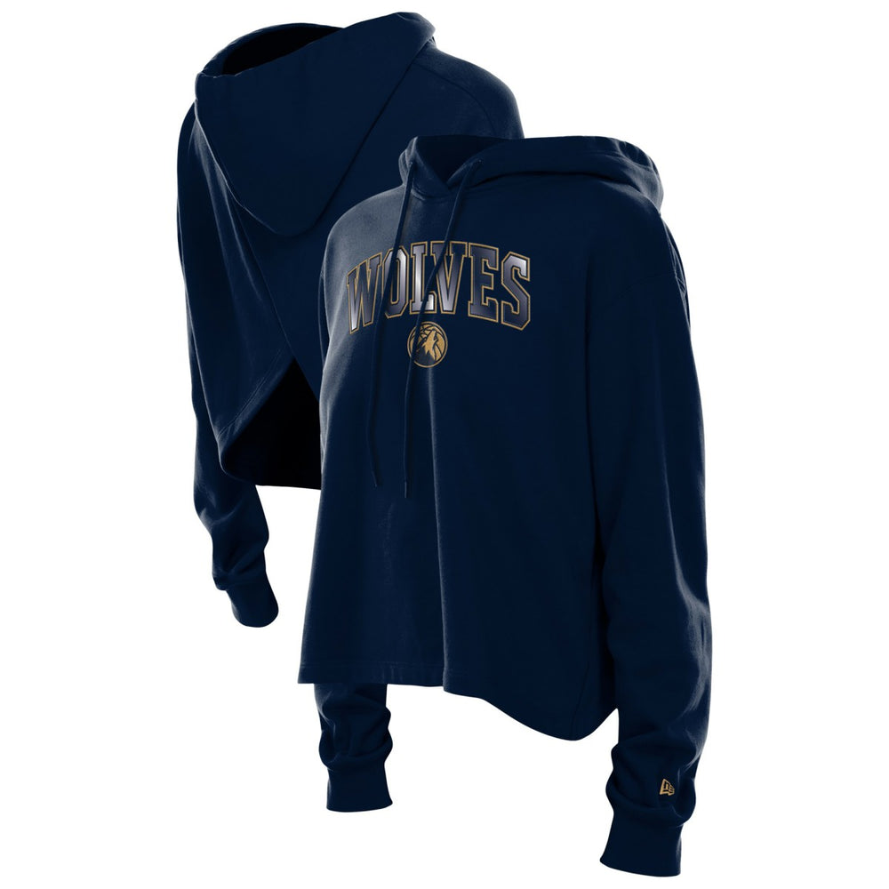 Minnesota Timberwolves Women's Glam Game Open Back Hoodie - Navy | New Era for sale