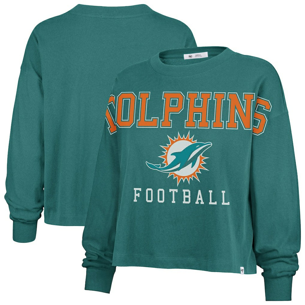 Miami Dolphins '47 Women's Outreach City Oversized Long Sleeve T-Shirt - Aqua discount
