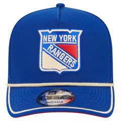 New York Rangers New Era Vintage Team Rope A-Frame 9FIFTY Snapback Hat Blue
