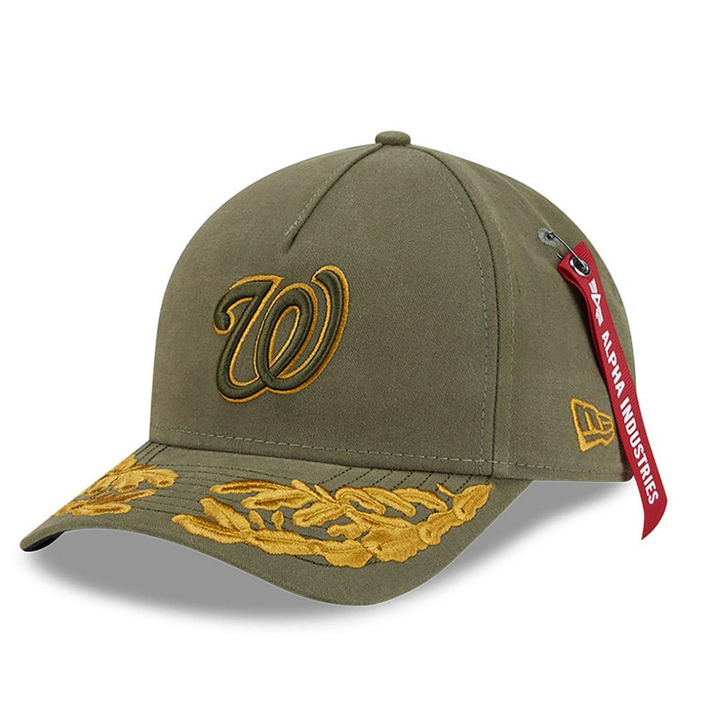 Washington Nationals x Alpha Industries A-Frame 9FORTY Adjustable Hat - Olive | New Era