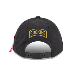 Colorado Rockies x Alpha Industries A-Frame 9FORTY Adjustable Hat - Black | New Era