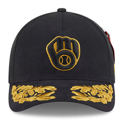 Milwaukee Brewers x Alpha Industries A-Frame 9FORTY Adjustable Hat - Black | New Era
