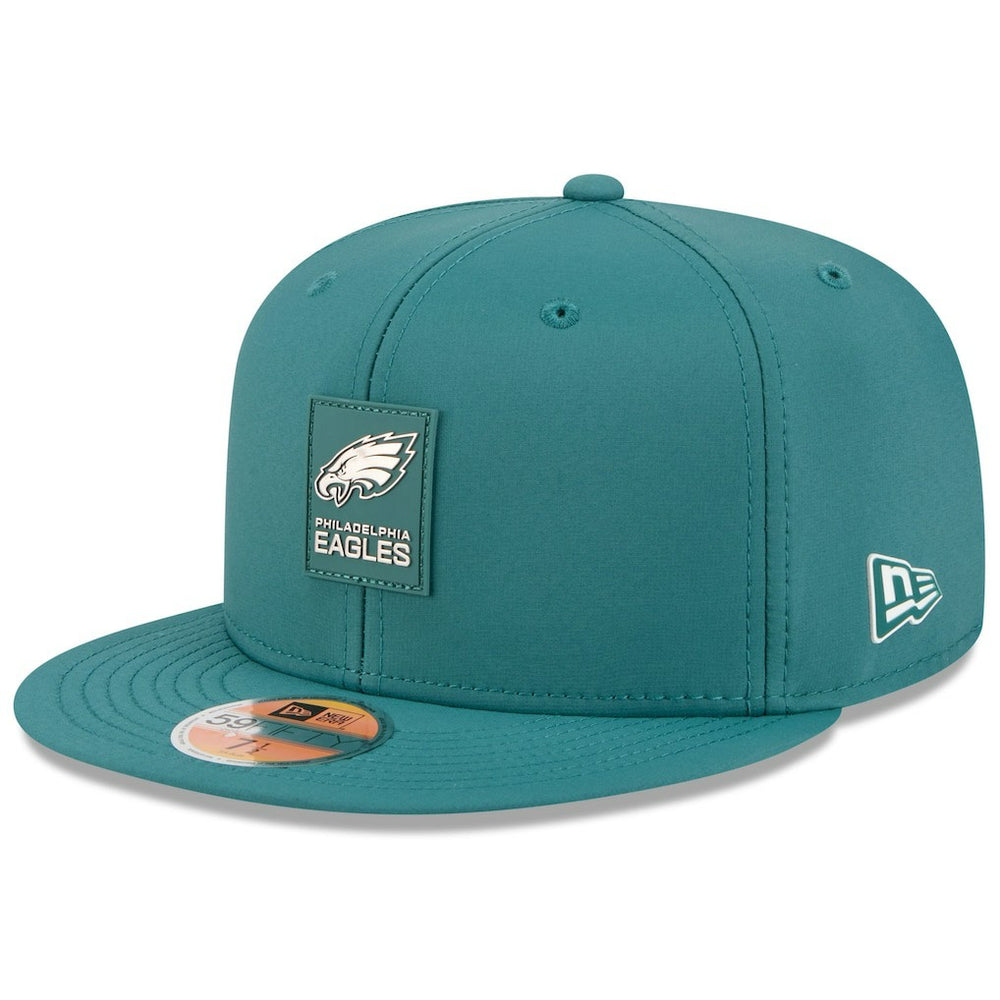 Philadelphia Eagles New Era 2025 Sideline 59FIFTY Fitted Hat - Midnight Green for sale