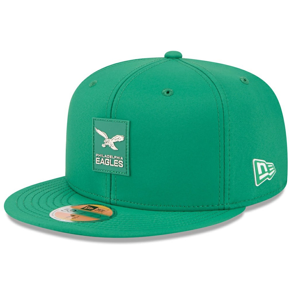 Philadelphia Eagles New Era 2025 Sideline Throwback 59FIFTY Fitted Hat - Kelly Green on sale