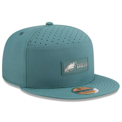 Philadelphia Eagles New Era 2025 Sideline Split Panel 9FIFTY Snapback Hat - Midnight Green discount