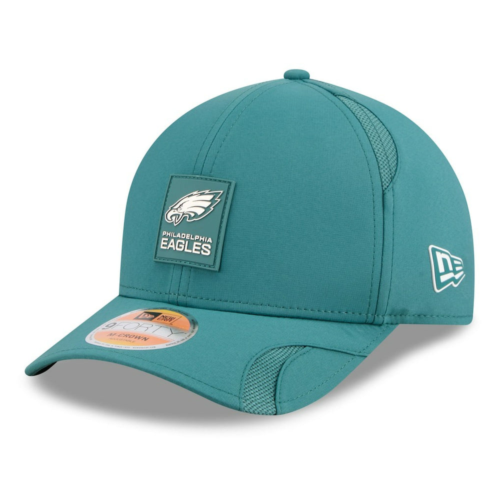 Philadelphia Eagles New Era Youth 2025 Sideline M-Crown 9FORTY Adjustable Hat - Midnight Green on sale