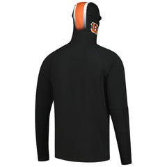 Cincinnati Bengals New Era Functional Fandom Balaclava Helmet Stripe Tri-Blend Hoodie - Black outlet