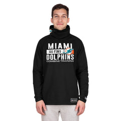 Miami Dolphins New Era Functional Fandom Balaclava Helmet Stripe Tri-Blend Hoodie - Black cheap