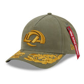 Los Angeles Rams New Era x Alpha Industries A-Frame 9FORTY Adjustable Hat - Olive for sale