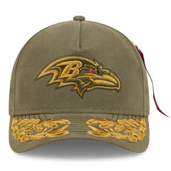 Baltimore Ravens New Era x Alpha Industries A-Frame 9FORTY Adjustable Hat - Olive discount