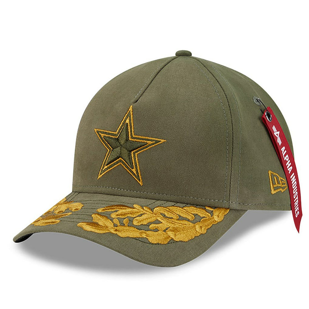 Dallas Cowboys New Era x Alpha Industries A-Frame 9FORTY Adjustable Hat - Olive for sale