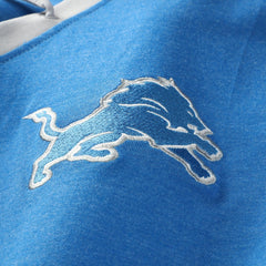 Detroit Lions New Era Women's Plus Size Throwback Lace-Up Long Sleeve T-Shirt - Blue sale