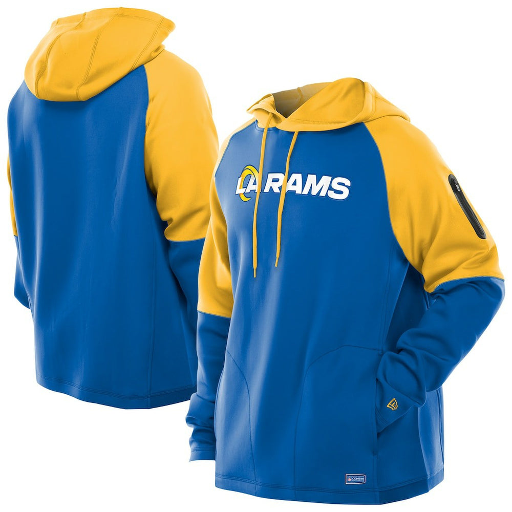 Los Angeles Rams New Era Combine Authentic Color Block Raglan Pullover Hoodie - Royal online