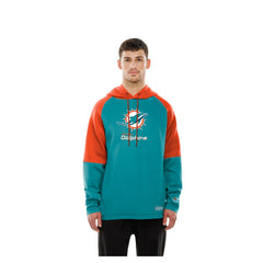 Miami Dolphins New Era Combine Authentic Color Block Raglan Pullover Hoodie - Aqua discount