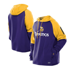 Minnesota Vikings New Era Combine Authentic Color Block Raglan Pullover Hoodie - Purple on sale