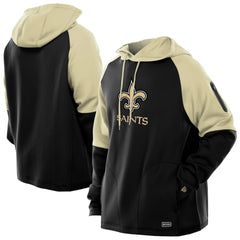 New Orleans Saints New Era Combine Authentic Color Block Raglan Pullover Hoodie - Black for sale