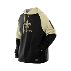 New Orleans Saints New Era Combine Authentic Color Block Raglan Pullover Hoodie - Black for sale
