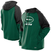 New York Jets New Era Combine Authentic Color Block Raglan Pullover Hoodie - Green outlet