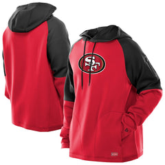 San Francisco 49ers New Era Combine Authentic Color Block Raglan Pullover Hoodie - Scarlet discount