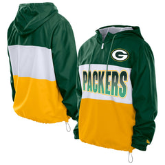 Green Bay Packers New Era Ripstop Quarter-Zip Hooded Windbreaker - Green online