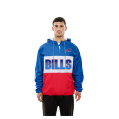 Buffalo Bills New Era Ripstop Quarter-Zip Hooded Windbreaker - Royal on sale