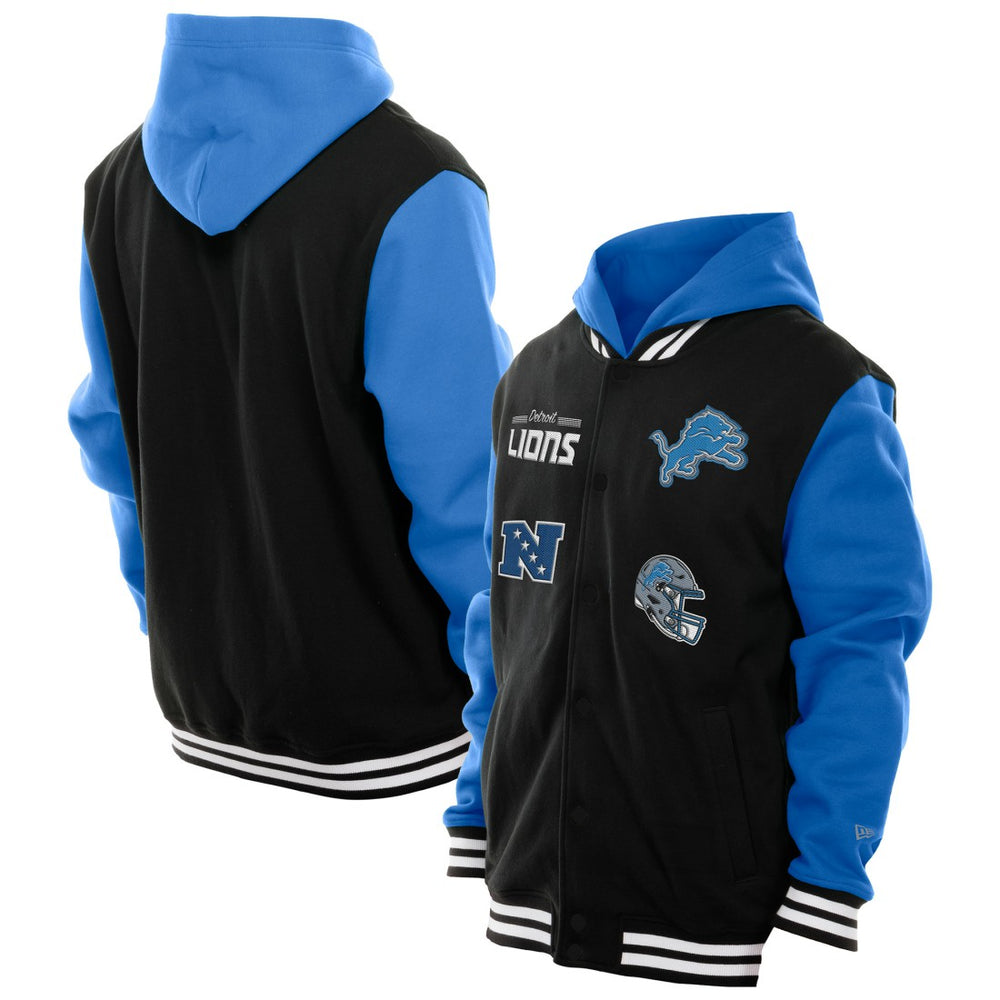 Detroit Lions New Era Full-Snap Fleece Hoodie Jacket - Black online