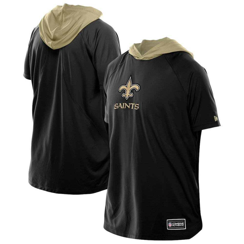 New Orleans Saints New Era Combine Authentic Hooded Raglan Short-Sleeve T-Shirt - Black outlet