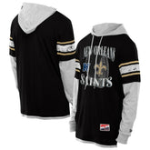 New Orleans Saints New Era Twofer Layered Long Sleeve Hoodie T-Shirt - Black on sale