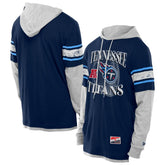 Tennessee Titans New Era Twofer Layered Long Sleeve Hoodie T-Shirt - Navy on sale