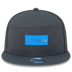 Detroit Lions New Era 2025 Sideline Cold Weather Split Panel 9FIFTY Snapback Hat - Charcoal sale
