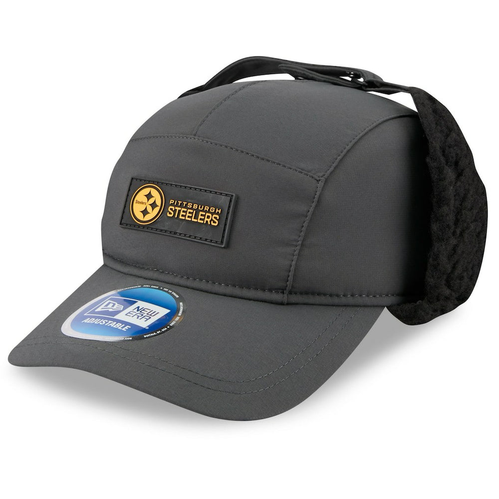 Pittsburgh Steelers New Era 2025 Sideline Cold Weather Runner Dog Ear Adjustable Hat - Charcoal cheap