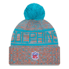 Miami Dolphins New Era 2025 Sideline Cold Weather Cuffed Knit Hat with Pom - Orange cheap